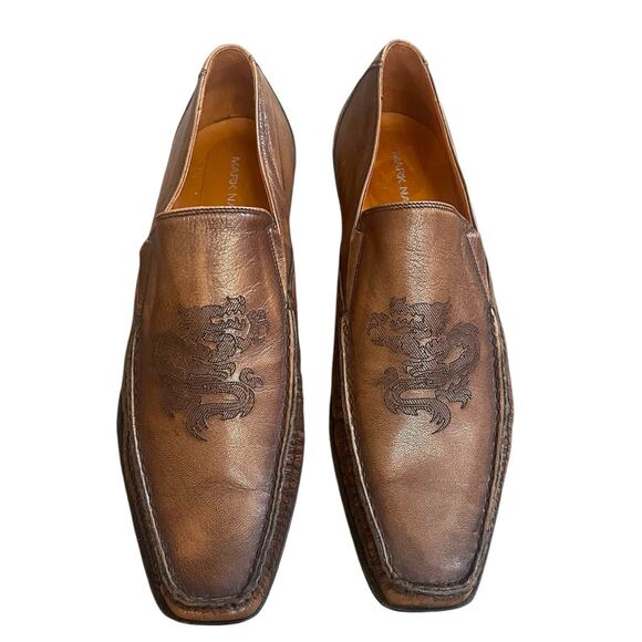 Marc Nason Embossed Dragon Leather Loafers Dress Shoes Size 10.5 Made in Italy main image 10